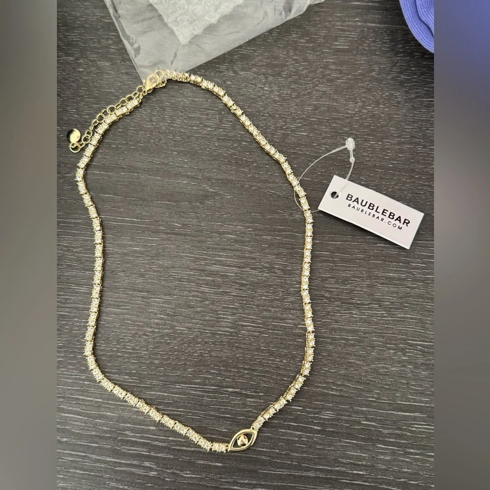 BAUBLEBAR NWT CRYSTAL EVIL EYE TENNIS NECKLACE